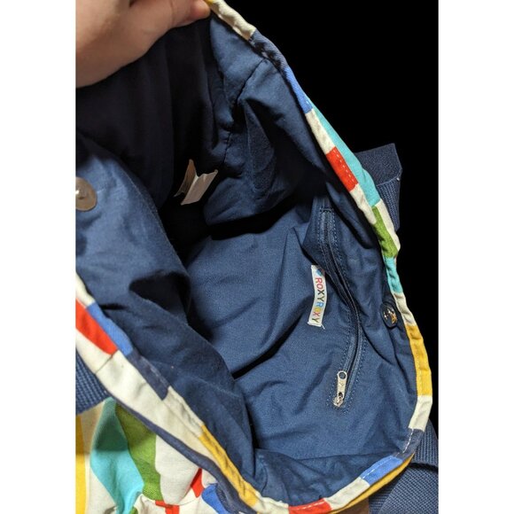 Retro Roxy Striped Canvas Beachy Tote Bag - Picture 4 of 14